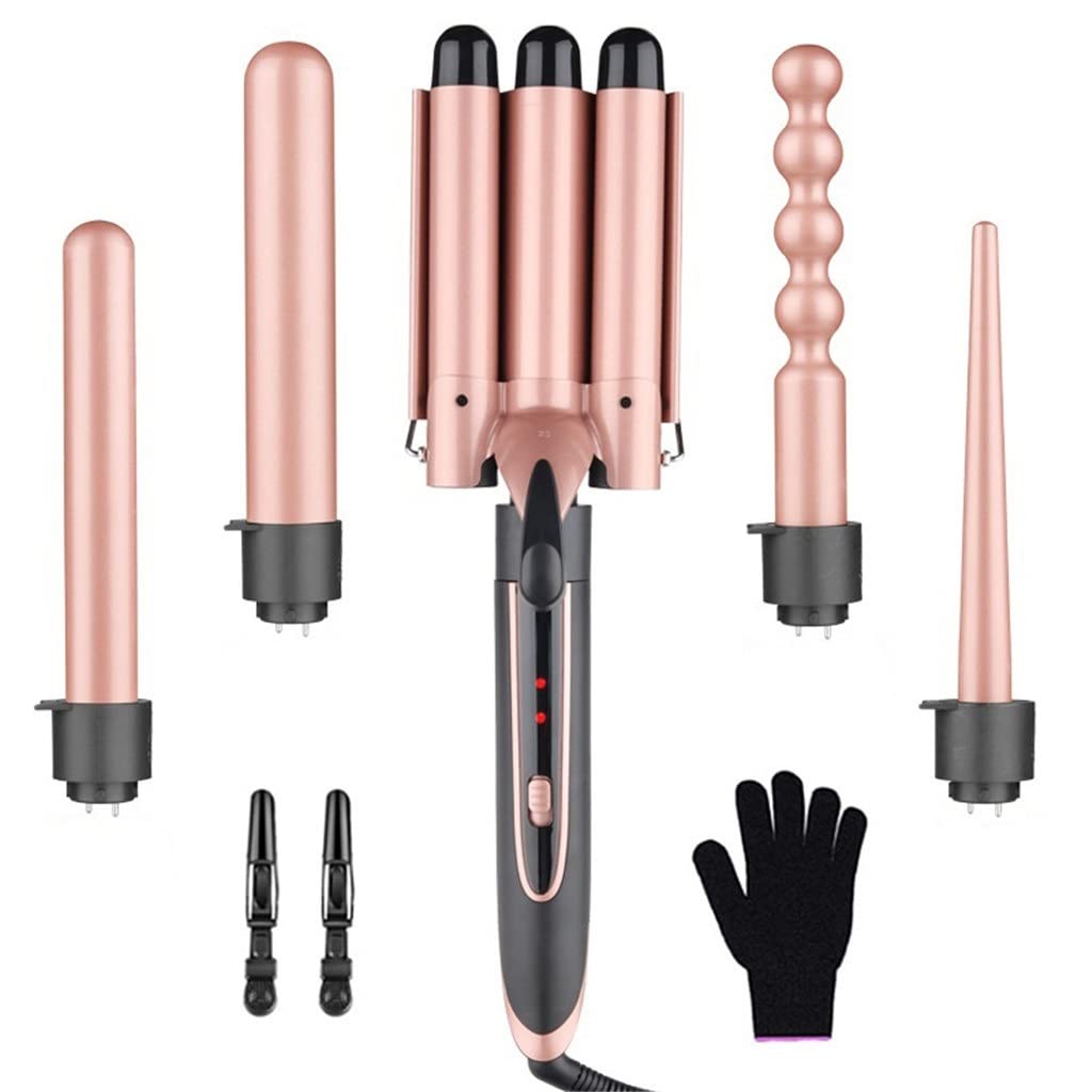 5-in-1 Tourmaline Curling Wand Set
