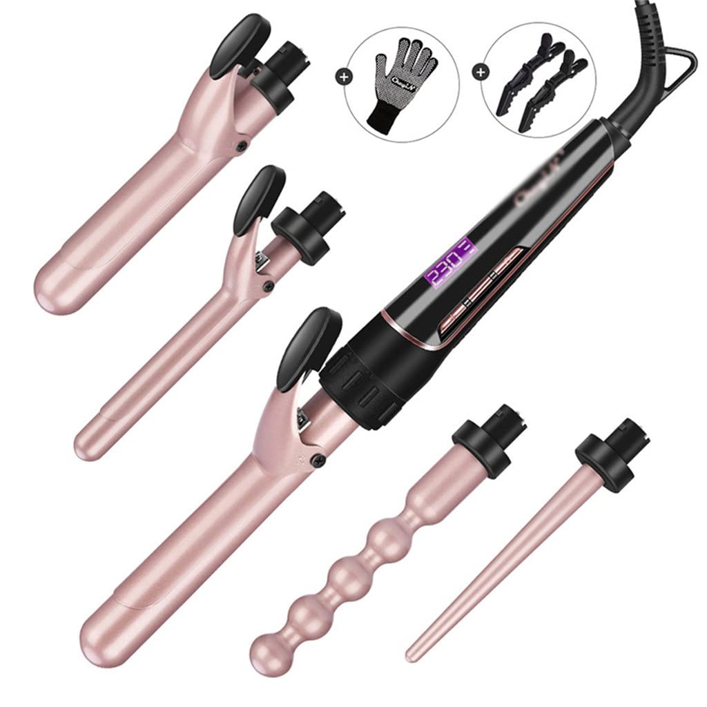 Adjustable 5-in-1 Curling Wand Set