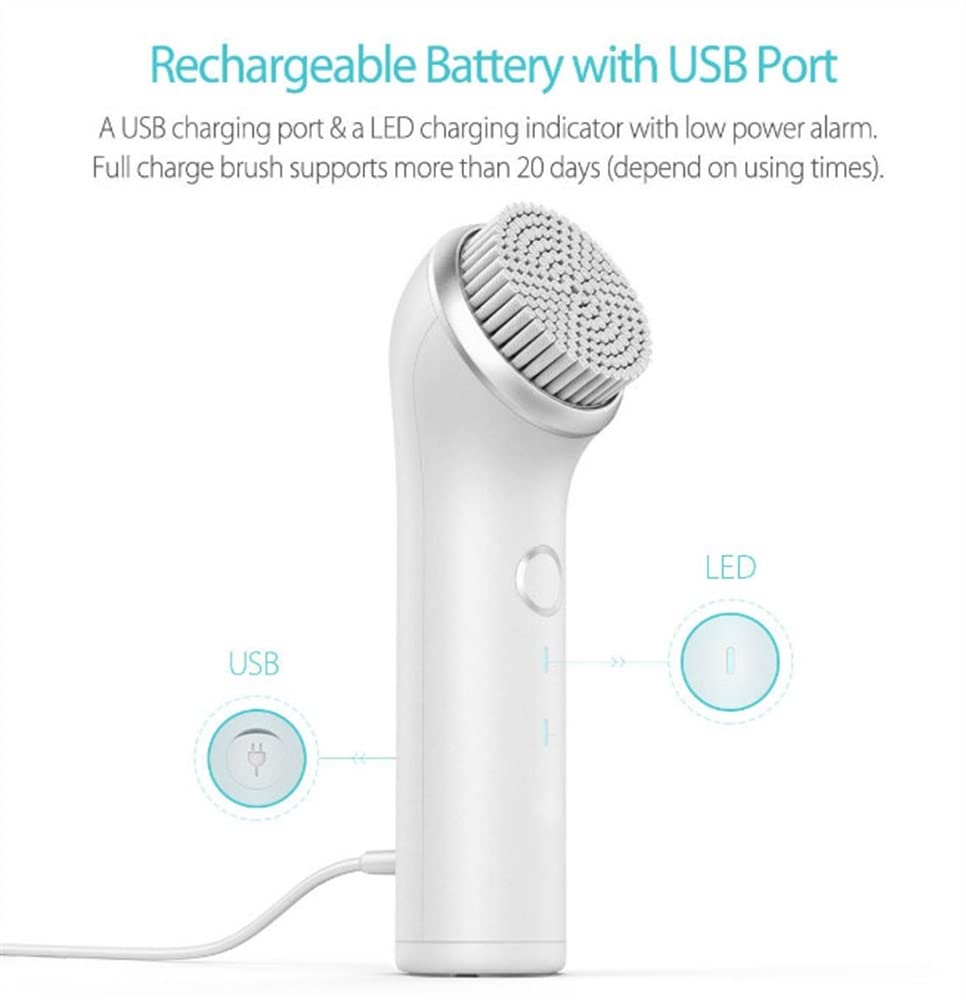 Rechargeable 3-Head Facial Cleansing Brush