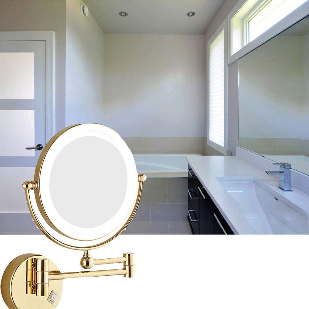 Lighted Wall-Mounted Magnifying Mirror