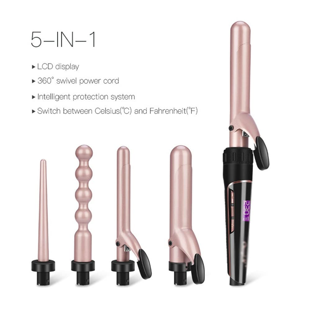 Adjustable 5-in-1 Curling Wand Set