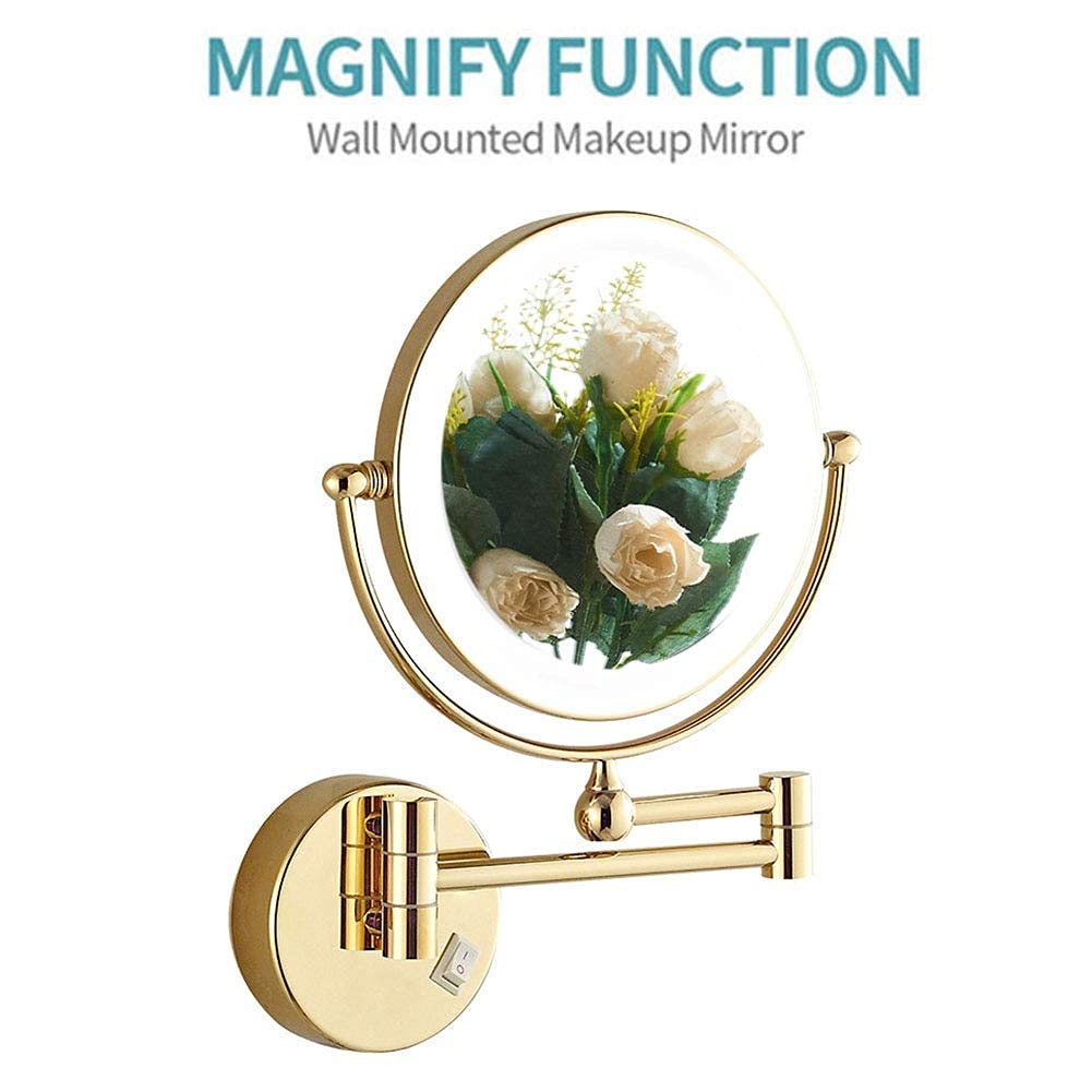 Lighted Wall-Mounted Magnifying Mirror