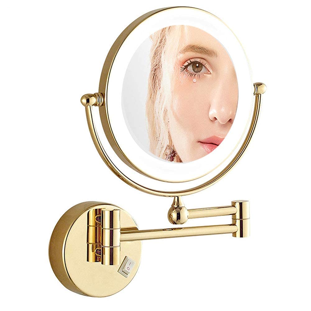 Lighted Wall-Mounted Magnifying Mirror