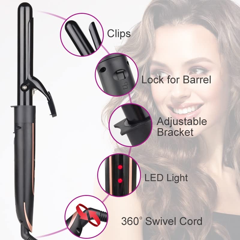 5-in-1 Ceramic Curling Wand Set