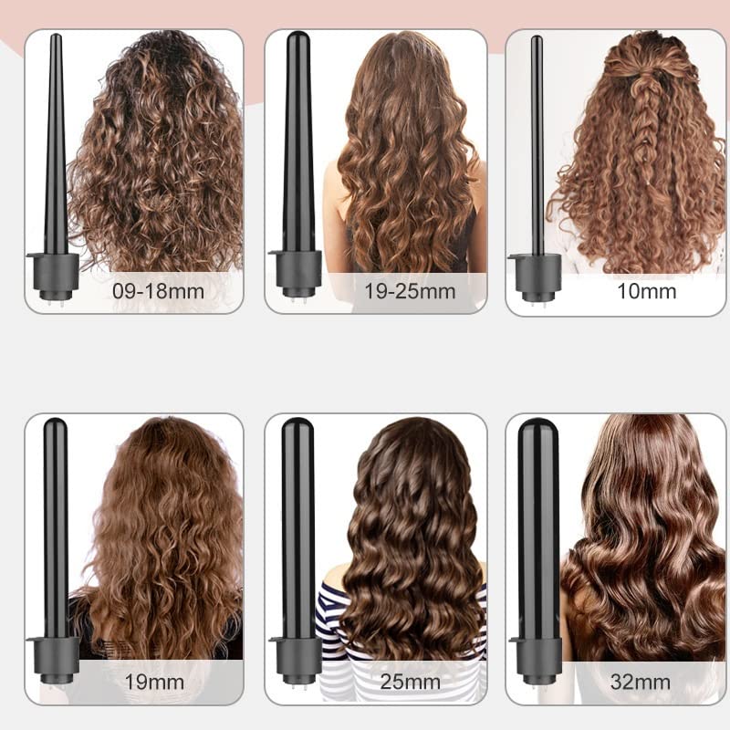 5-in-1 Ceramic Curling Wand Set