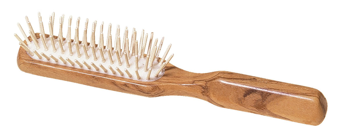 Olive Wood Maple-Pin Hairbrush