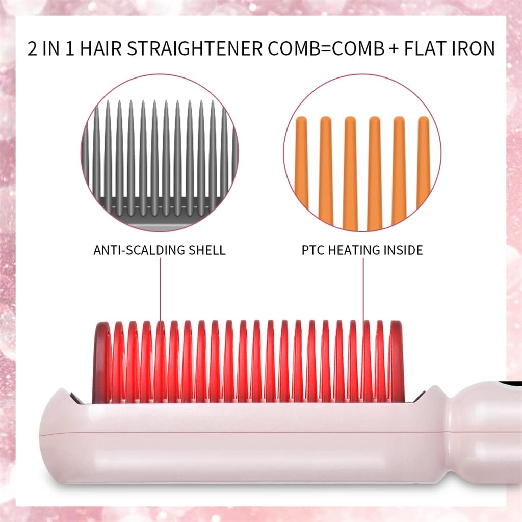 2-in-1 Heated Straightening Brush