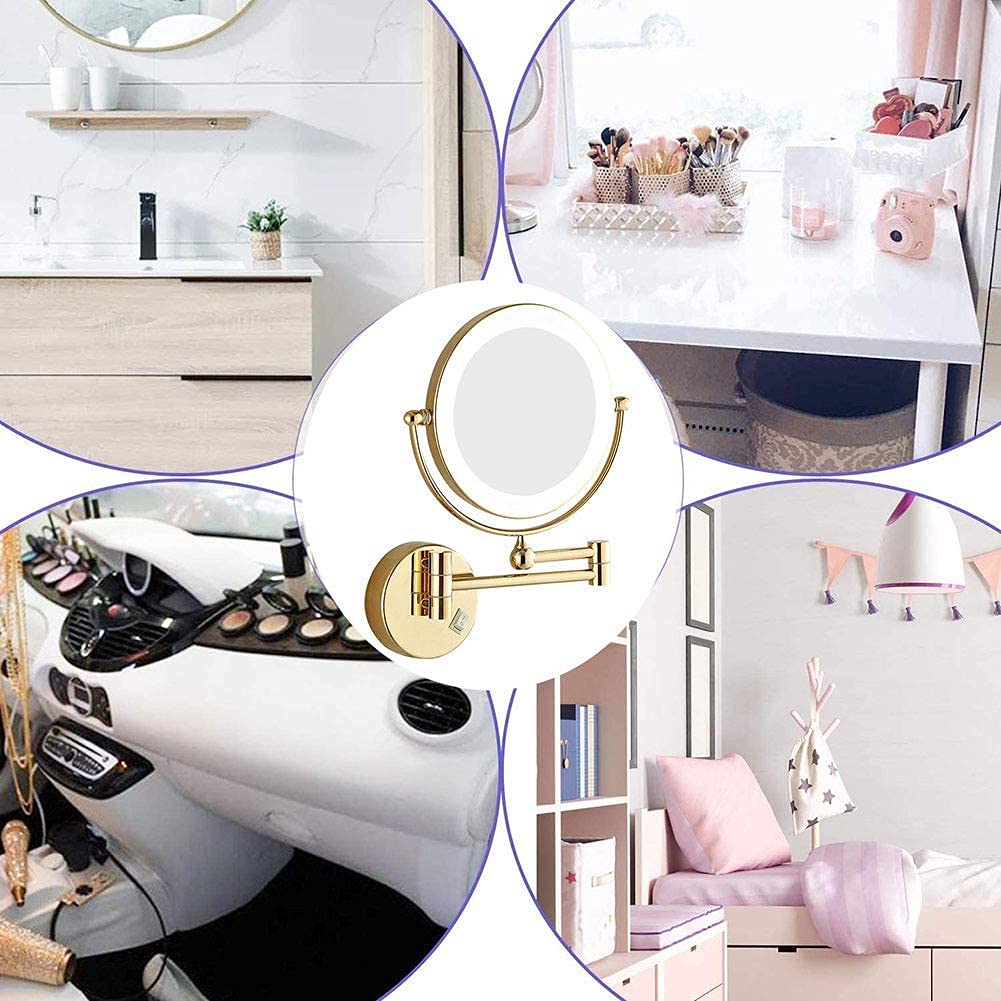 Lighted Wall-Mounted Magnifying Mirror
