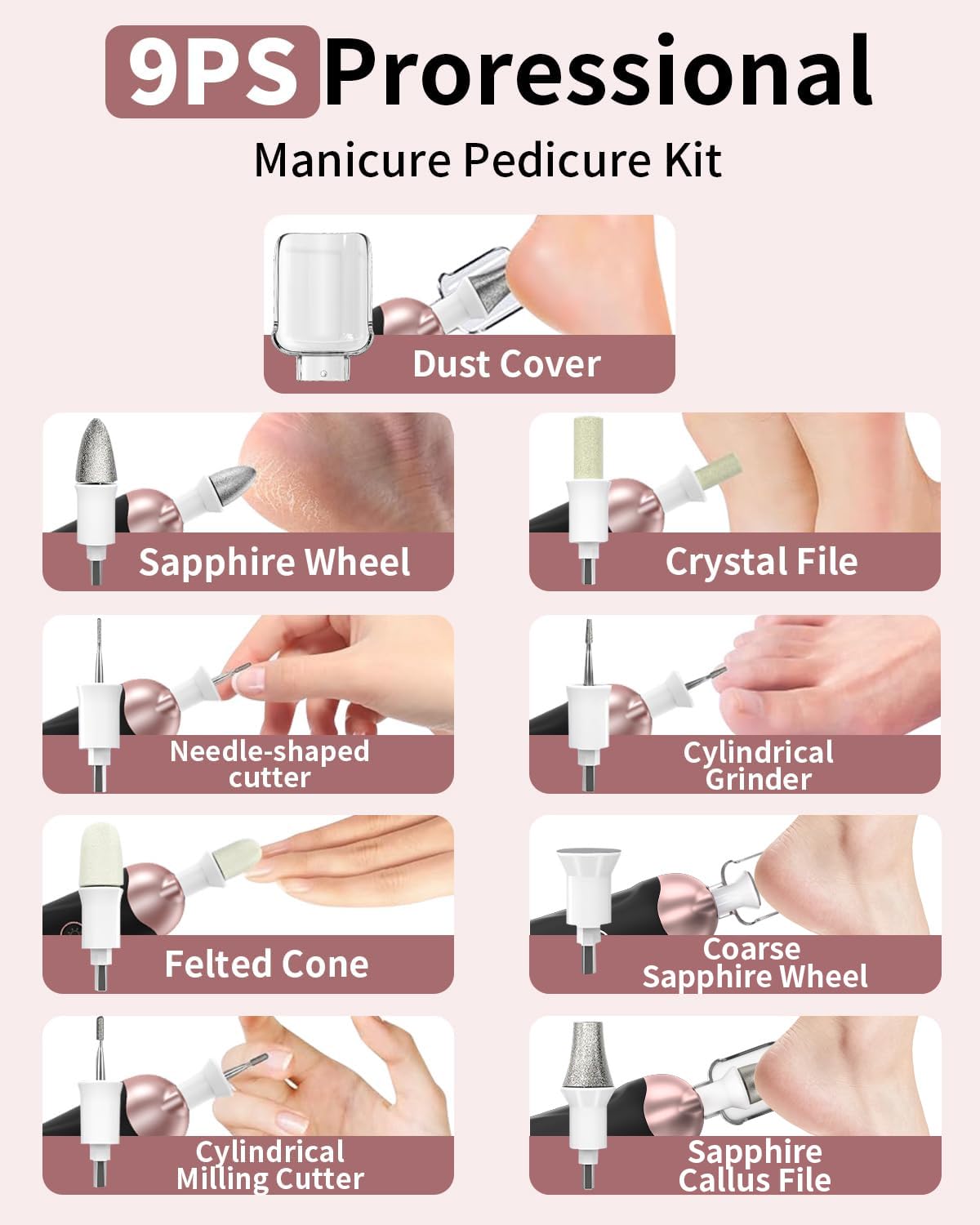 Cordless Manicure and Pedicure Drill Kit