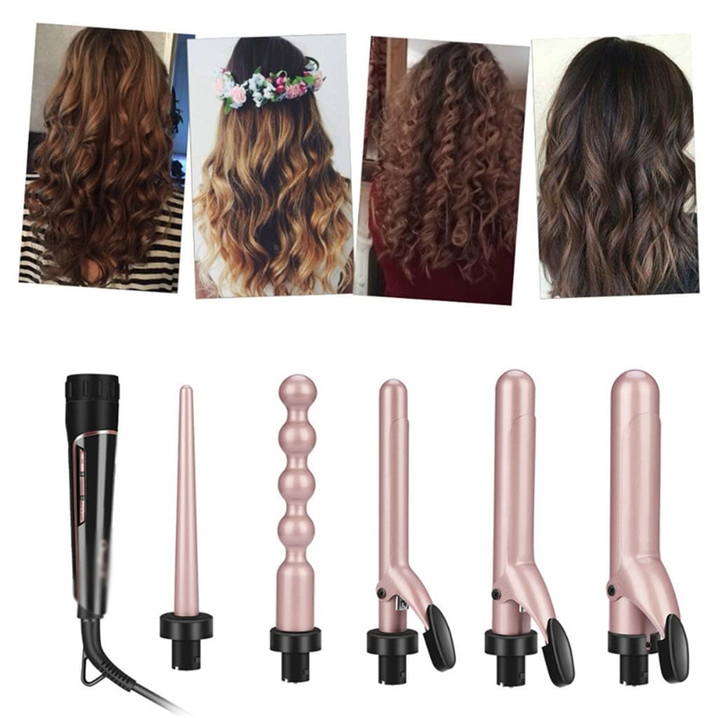 Adjustable 5-in-1 Curling Wand Set