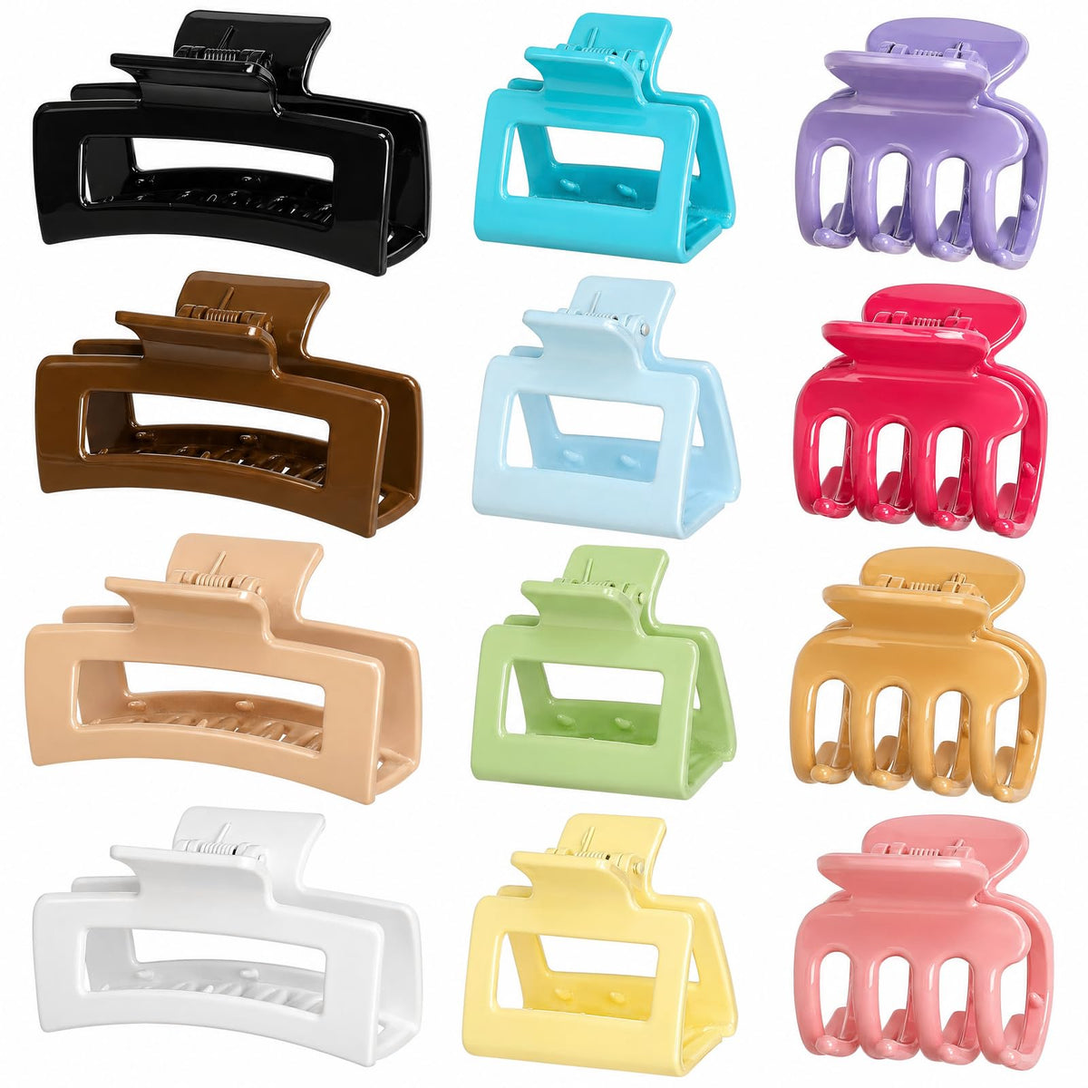 12-Piece Hair Claw Clip Set