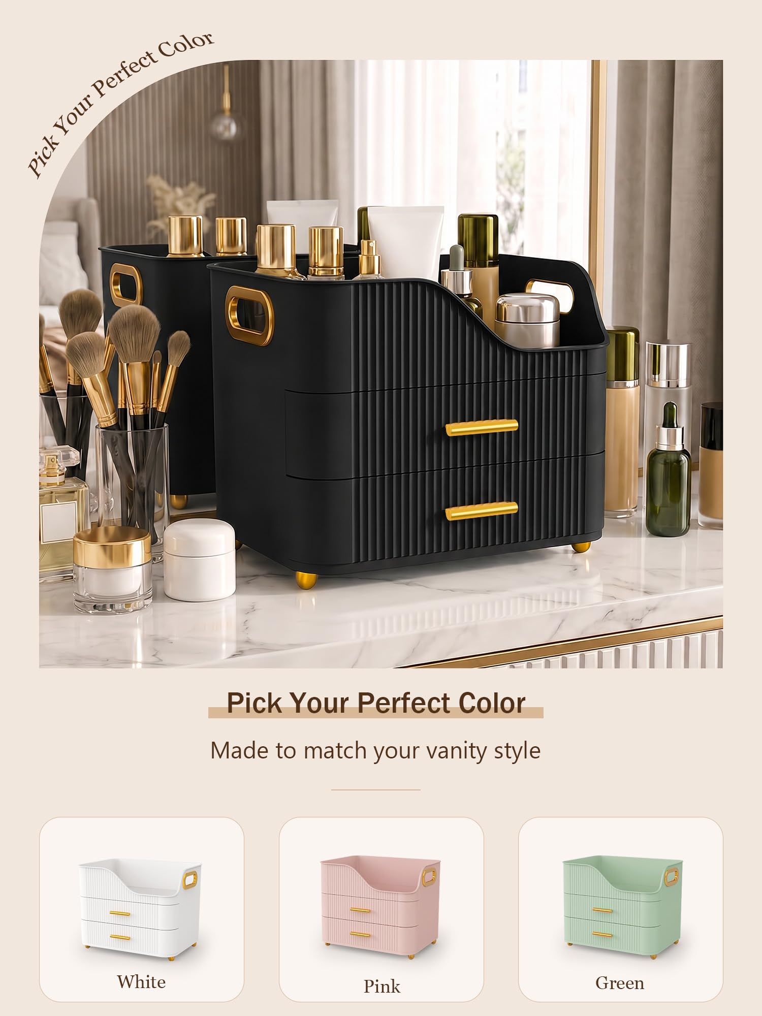 Clear Countertop Makeup Organizer