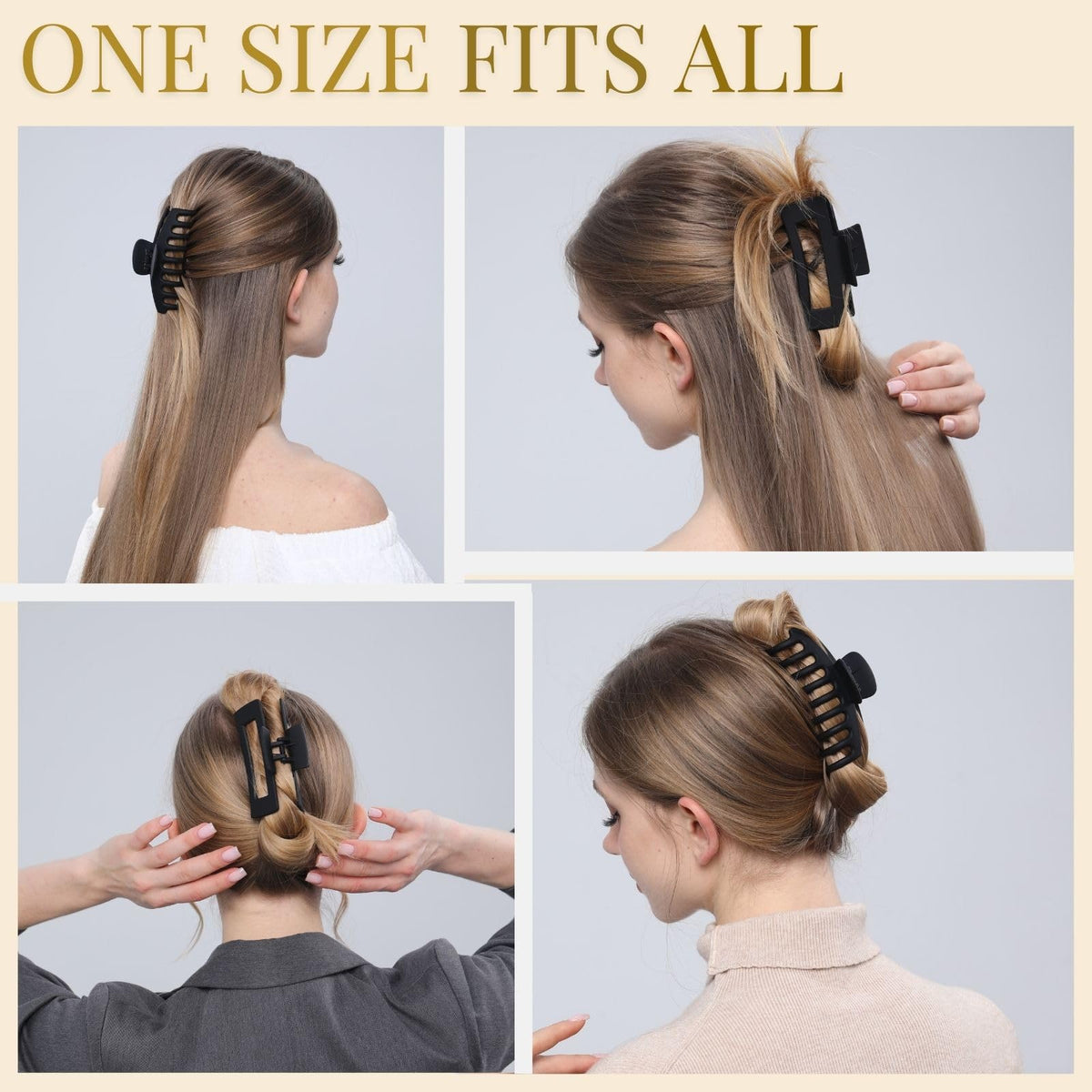 4.3-Inch Matte Hair Claw Clips
