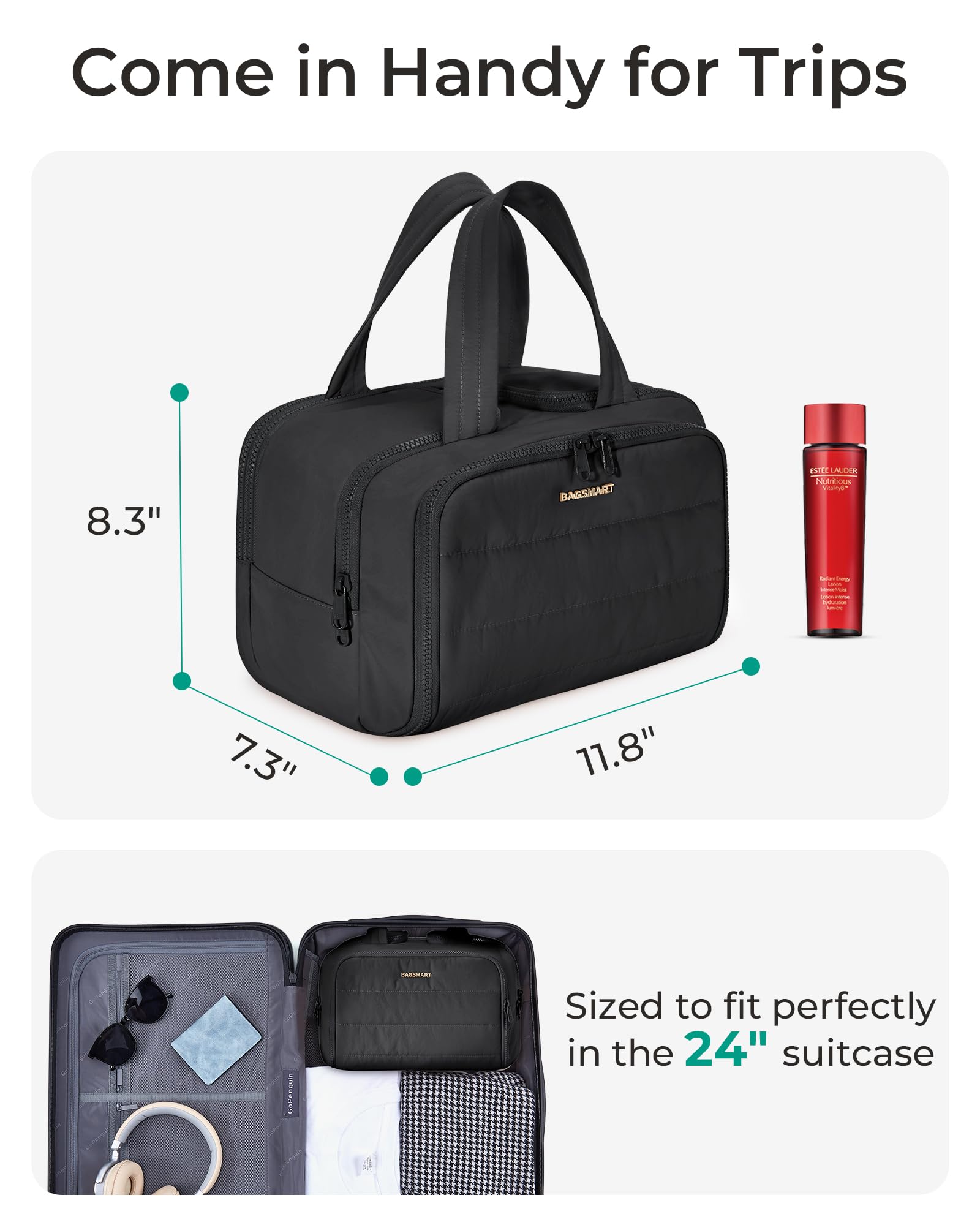 Wide-Open Travel Makeup Organizer