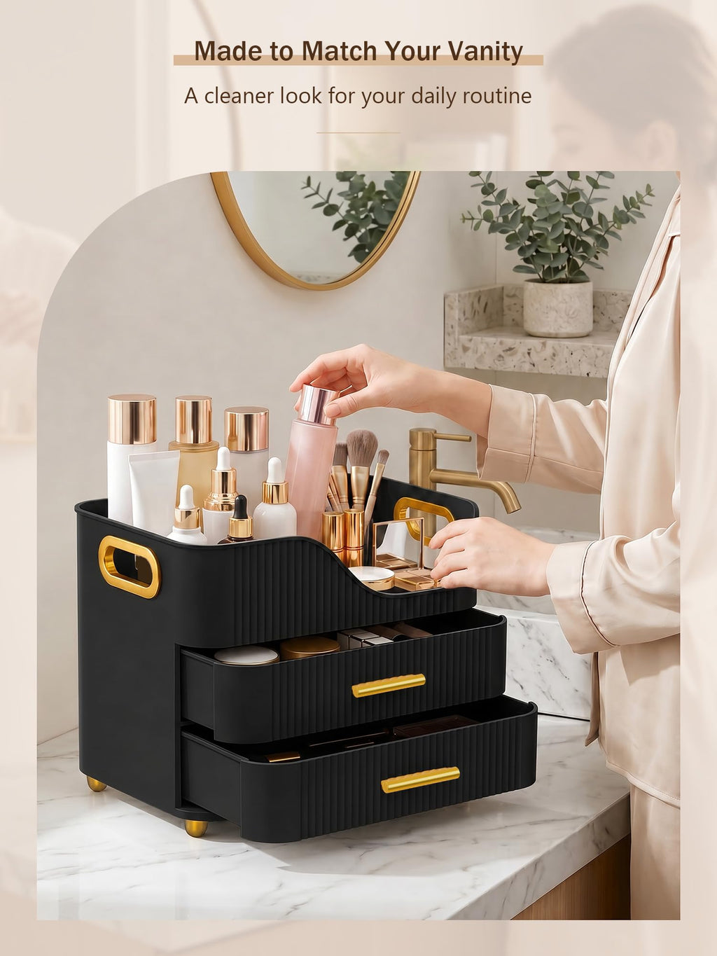 Clear Countertop Makeup Organizer