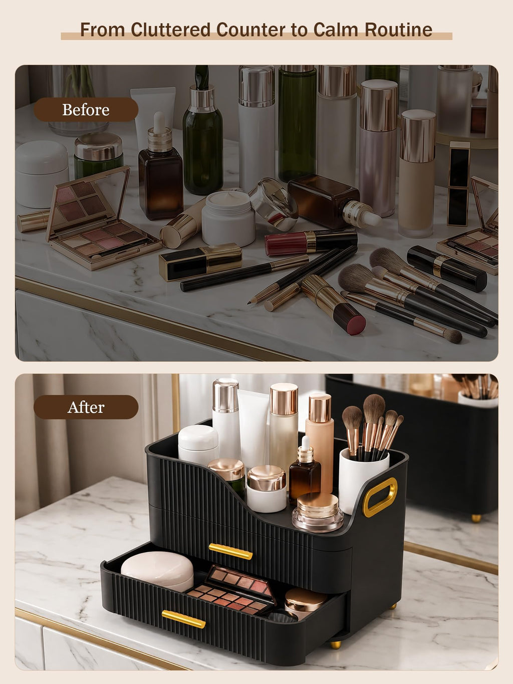 Clear Countertop Makeup Organizer