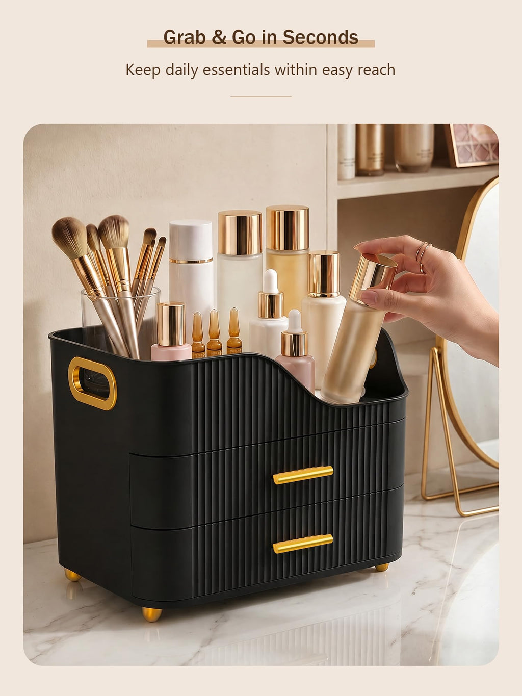 Clear Countertop Makeup Organizer