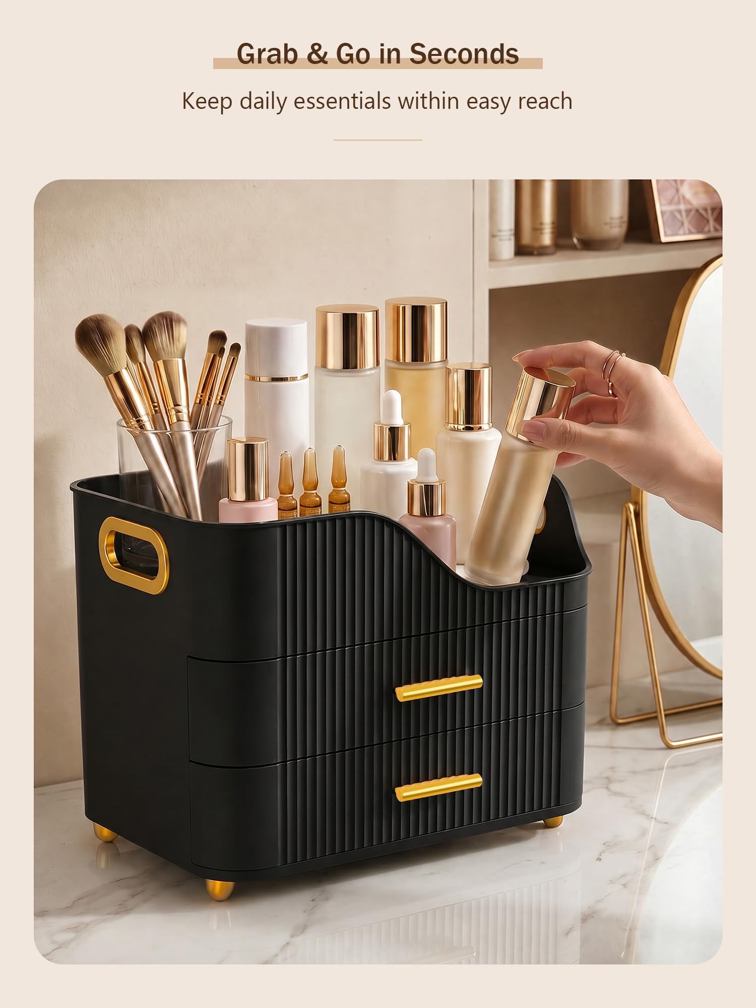 Clear Countertop Makeup Organizer