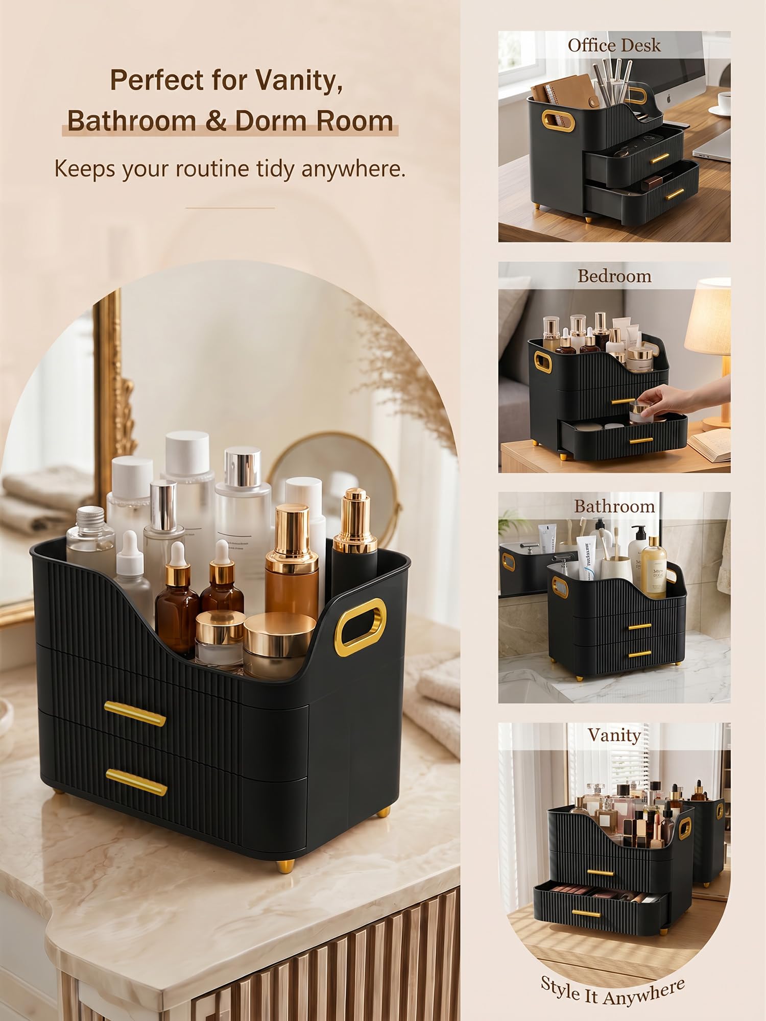 Clear Countertop Makeup Organizer
