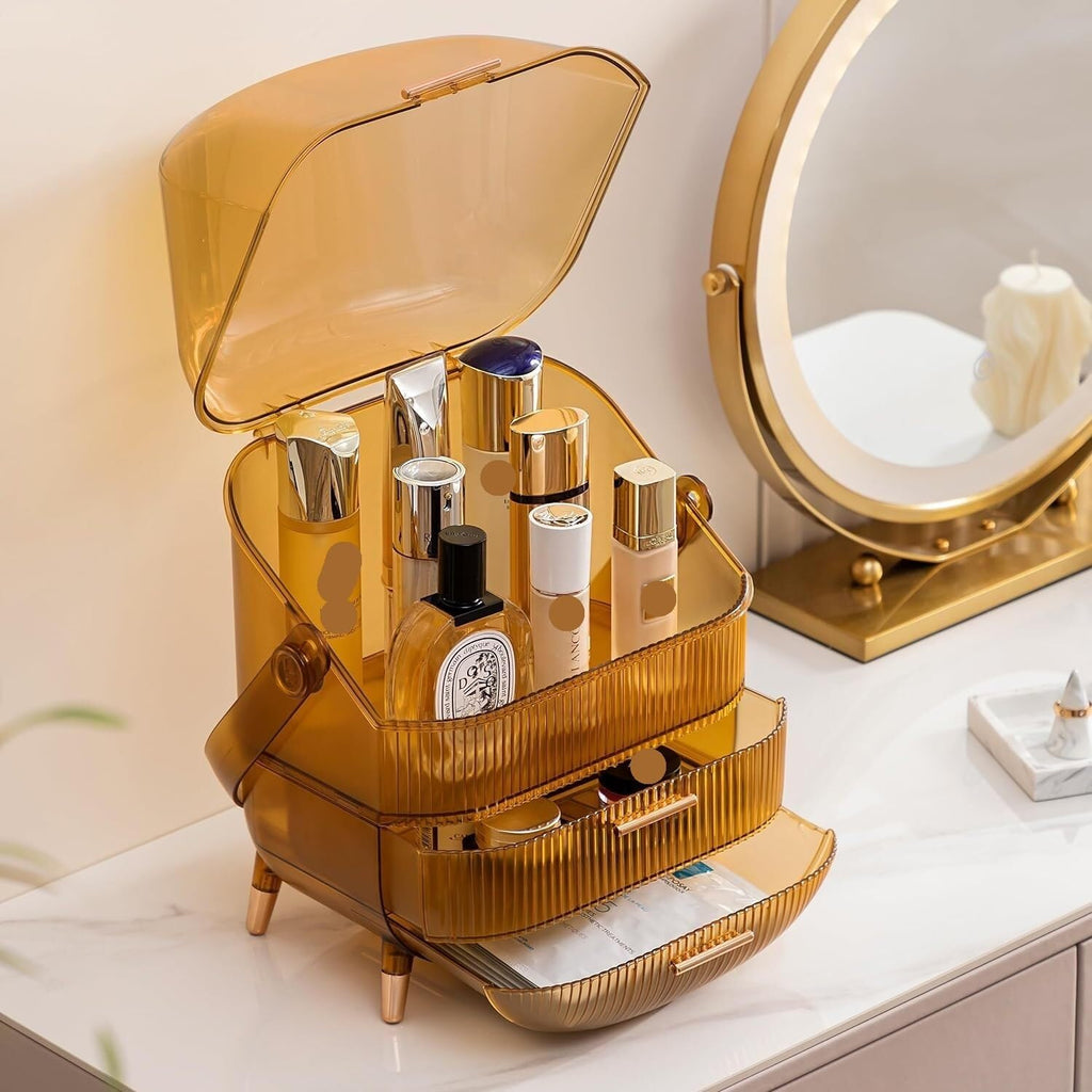 Covered Makeup Organizer with Handle