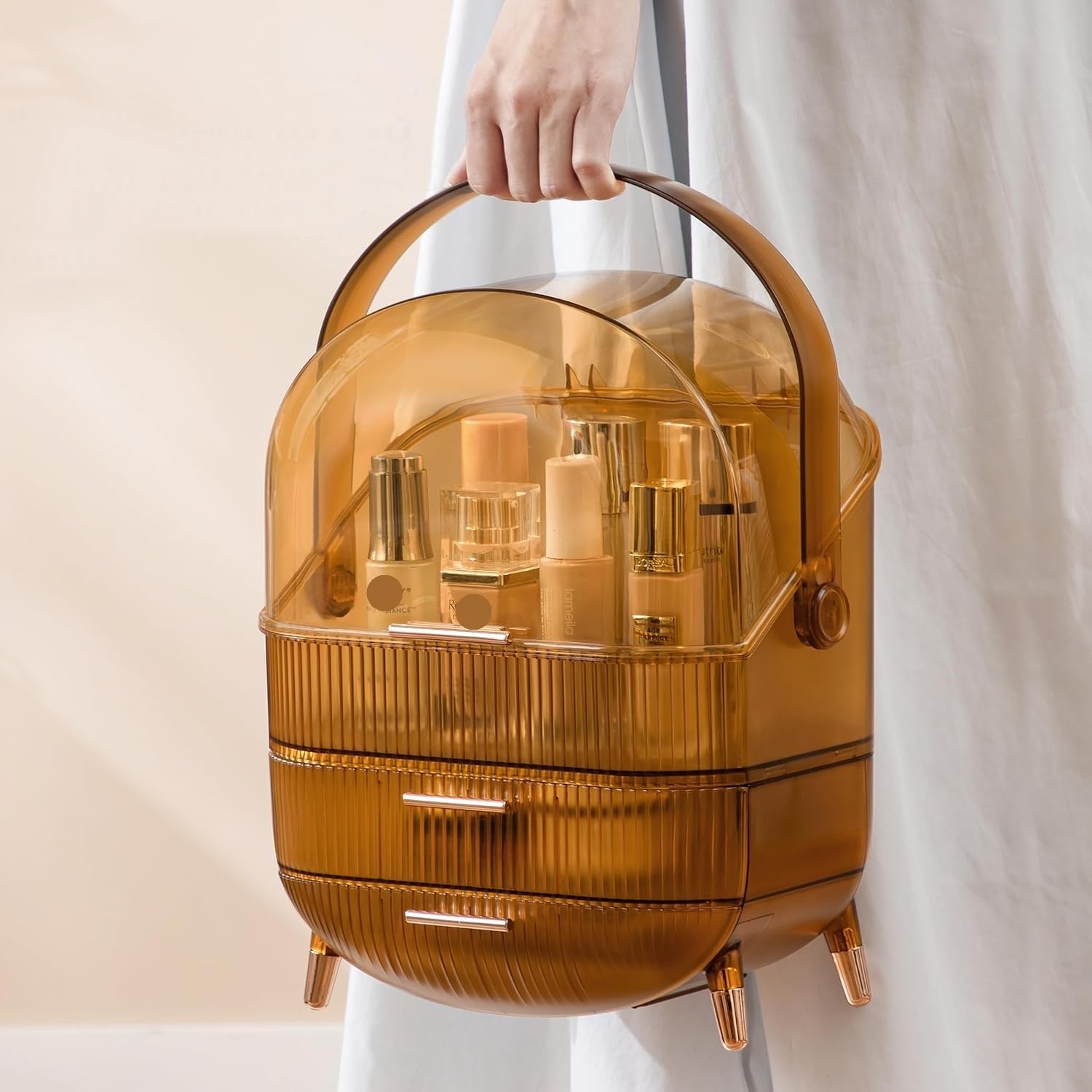 Covered Makeup Organizer with Handle