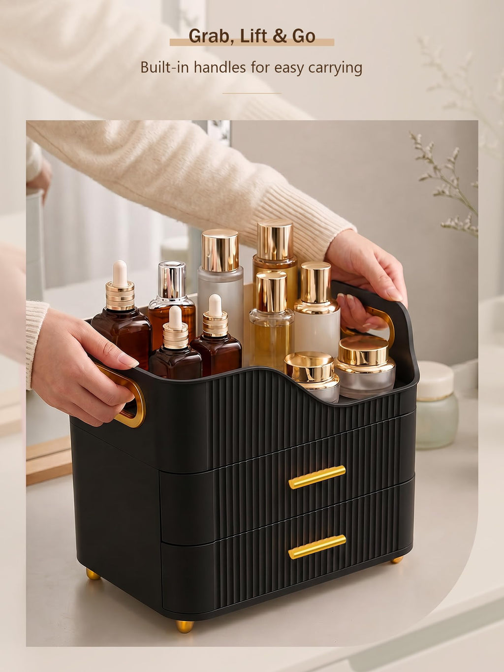 Clear Countertop Makeup Organizer