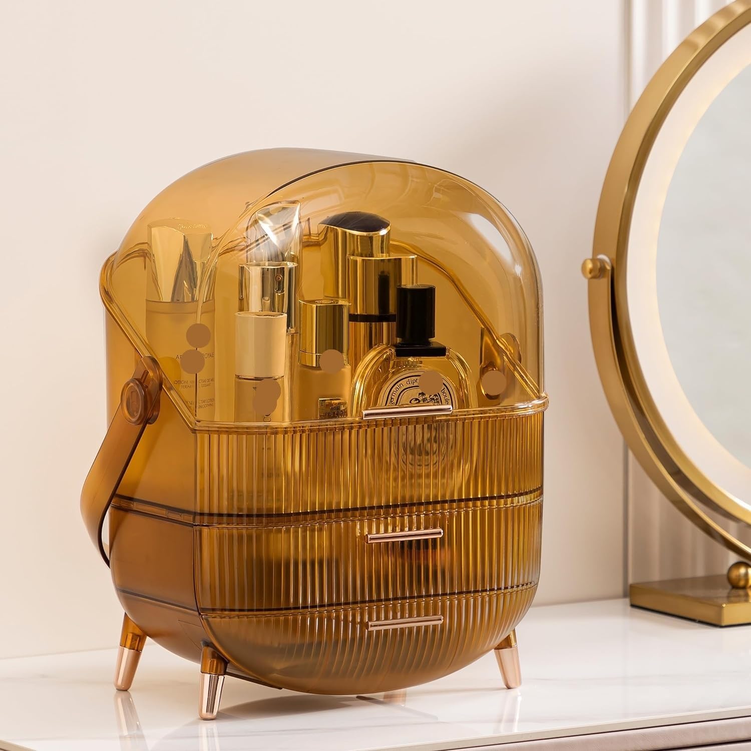 Covered Makeup Organizer with Handle