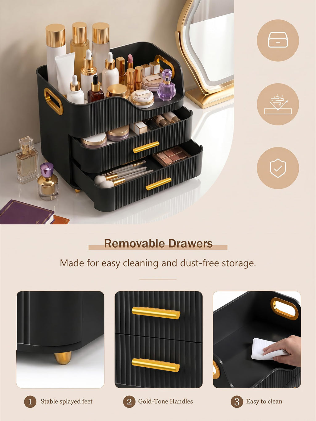 Clear Countertop Makeup Organizer