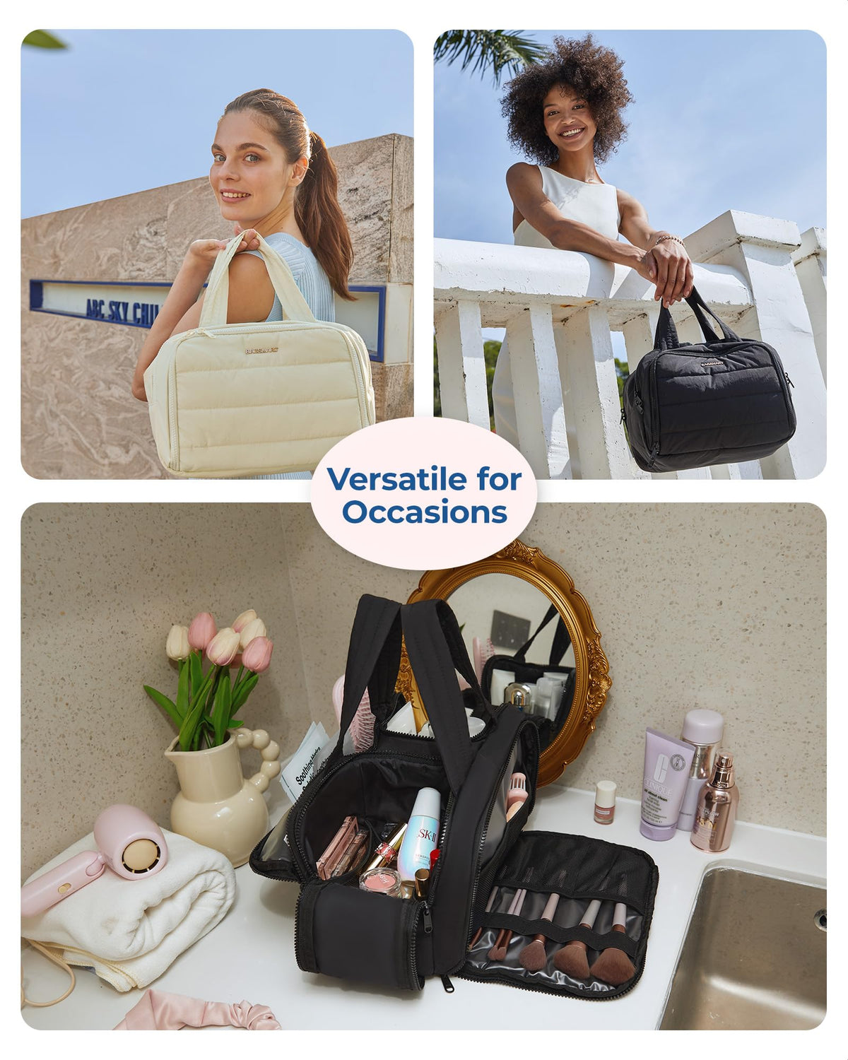 Wide-Open Travel Makeup Organizer